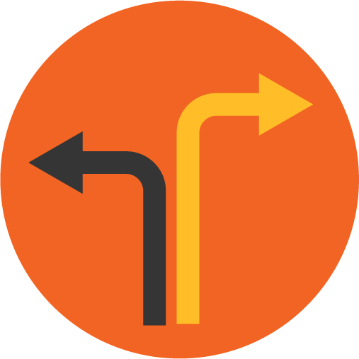 Separate at the source - two arrows going in different directions