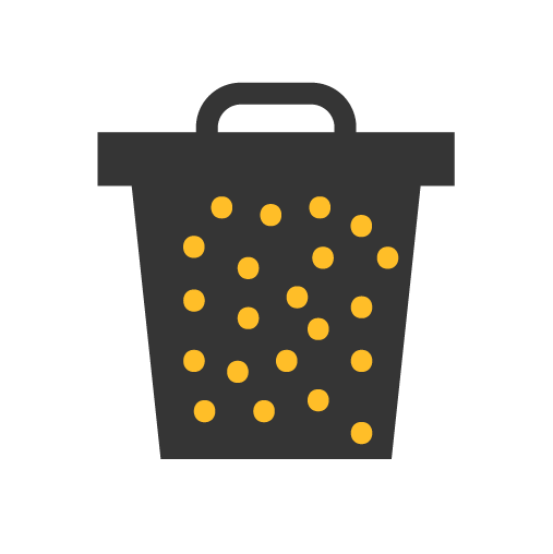 Waste can with nutrients icon